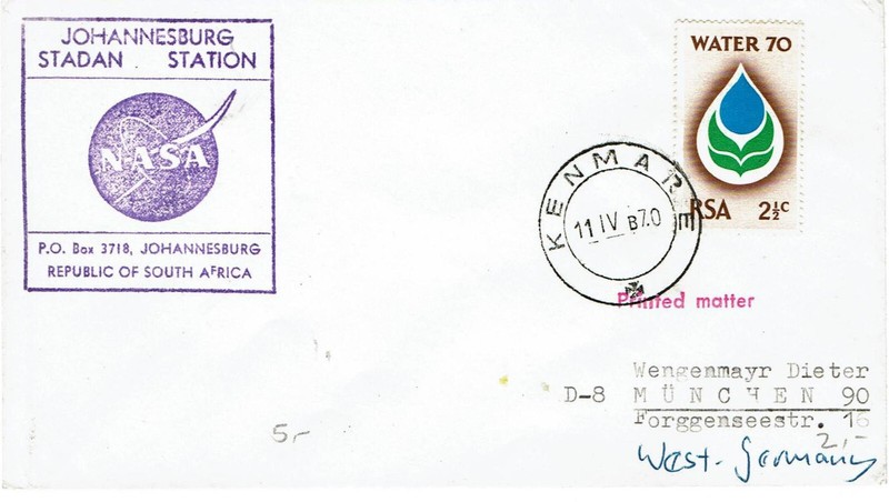 Nasa Stadan Station Johannesburg 1970 Kenmar