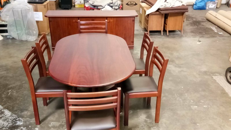 Solid Jarrah Dining Table 6 Chairs And Buffet 47 Sideboard
