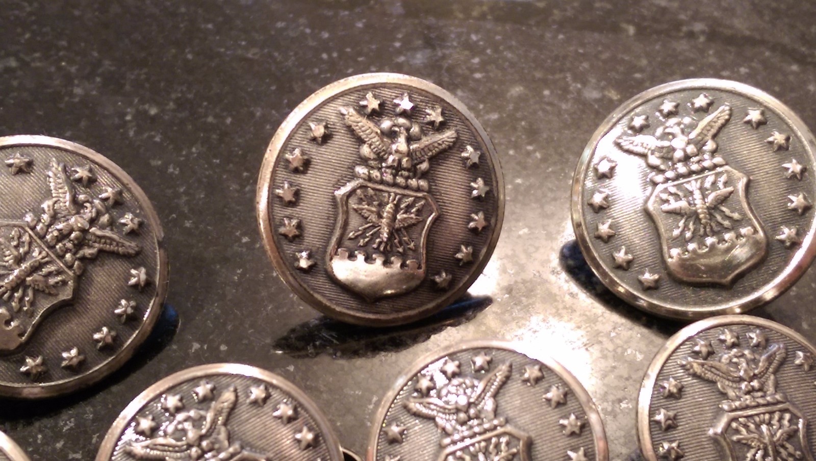 Military Silver Dress Buttons and Links
