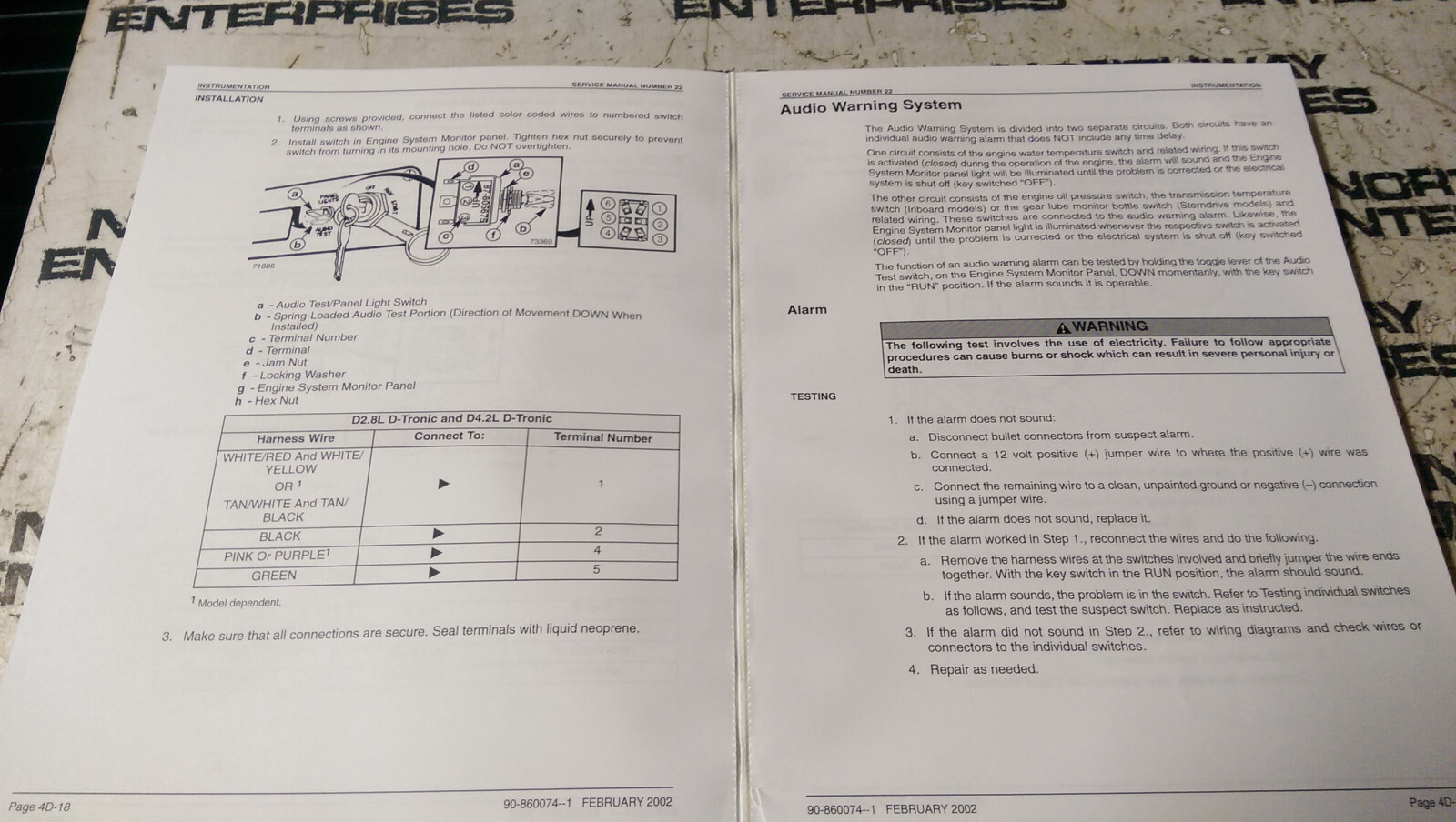 4.2l Mercury #22 Marine Engines In-Line Diesel Service Manual P/N 90-860074--1 - Picture 3 of 4