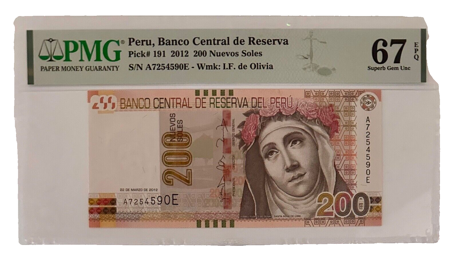 PERU - 200 NUEVOS SOLES - PICK 191 - 2012 - PMG SUPERB GEM UNC 67 EPQ -  PREFIX A | eBay