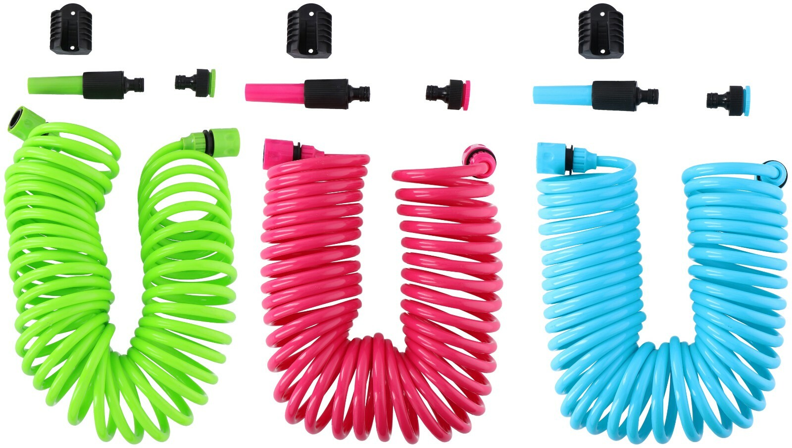 Kinzo 10M Expandable Coil Hosepipe Flexible Garden Hose Set With Spray Nozzle eBay