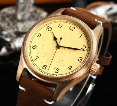 CUSN8 solid Bronze case 39mm Tandorio Beige dial NH35A automatic mens watch