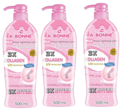 3 x A Bonne  Milk Power Lightening Lotion Plus Collagen Moisturizing - Faster