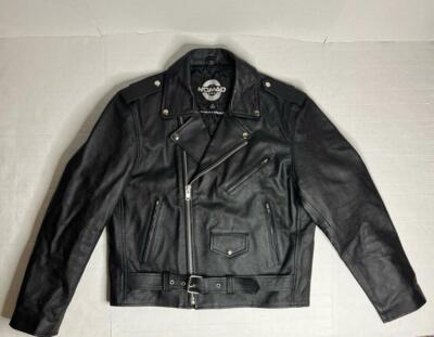 Nomad USA Classic Leather Biker Jacket - Size XL