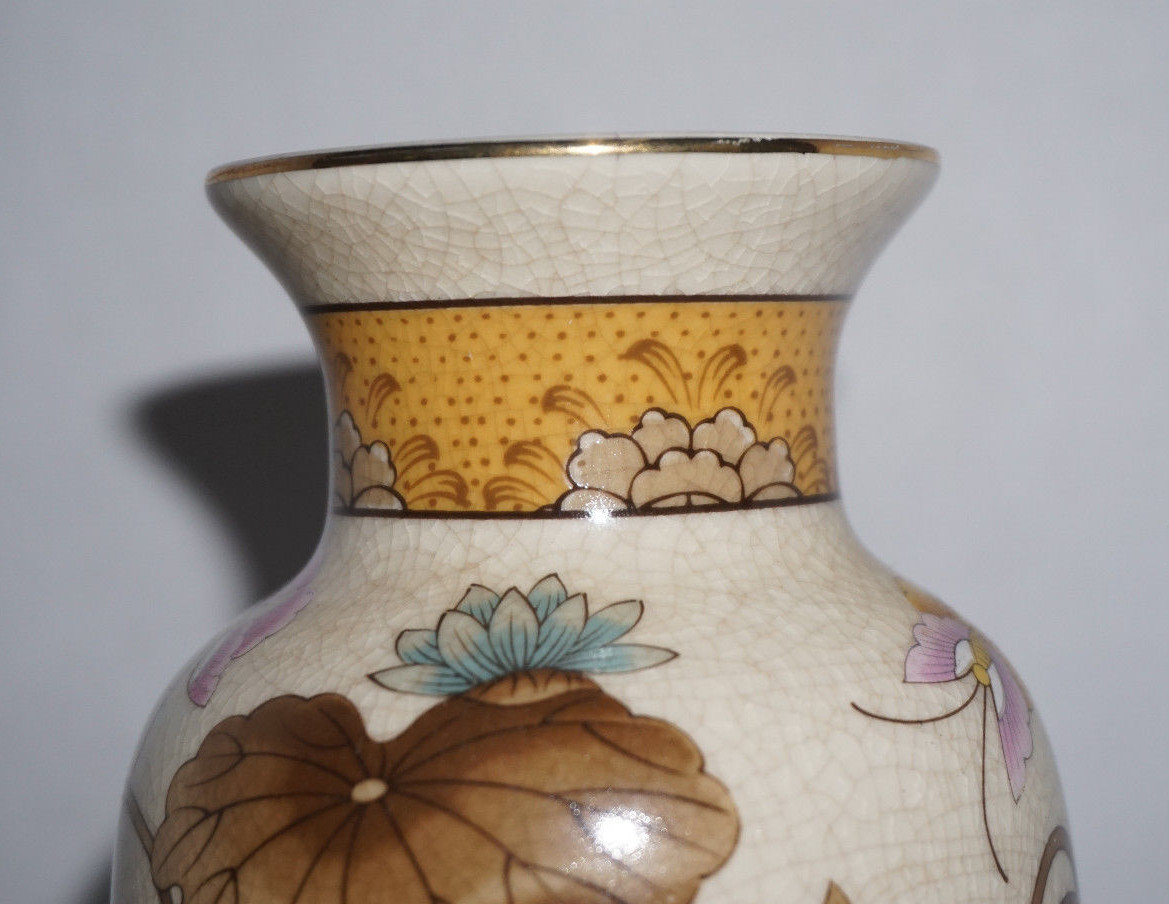 ANDREA by SADEK ~ BUD VASE AND  JAR VASE ~ CRACKLE GLAZE ~ EUC