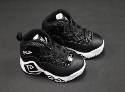[7BM01763-013] NEW FILA TODDLER SNEAKER MB NIGHT WALK BLACK BLACK WHITE FB1