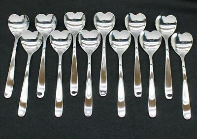 Of 12 Heart-shaped Coffee/tea/dessert 5" Spoons • Alessi F