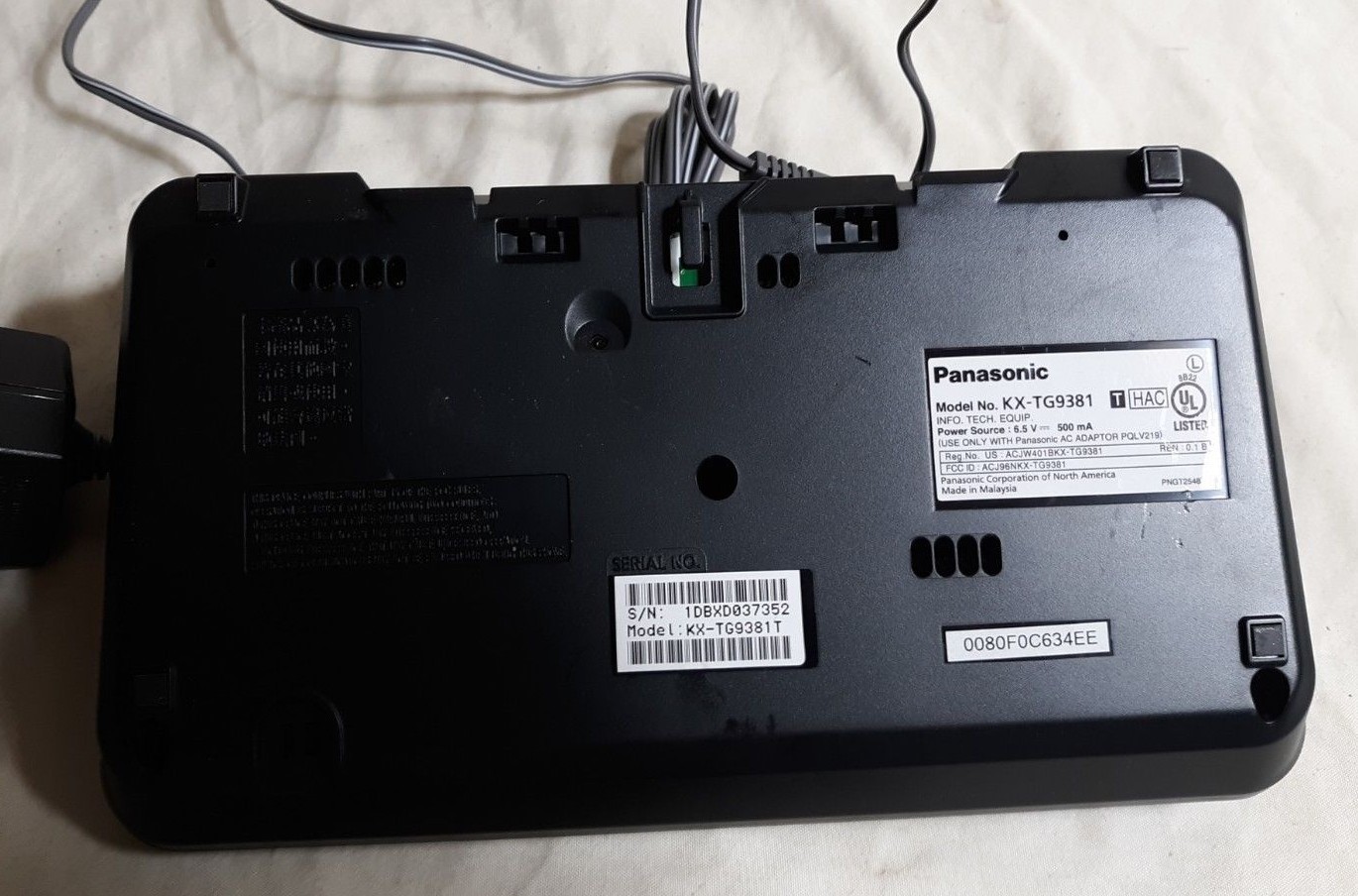 Panasonic KX-TG9381 DECT 6.0 Line Cordless Phone Main Base & 1 Handset NICE