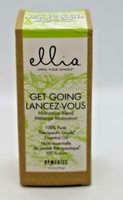 Ellia ''Get-Going'' 100% Pure Therapeutic Grade Essential Oil 0.5 fl oz New