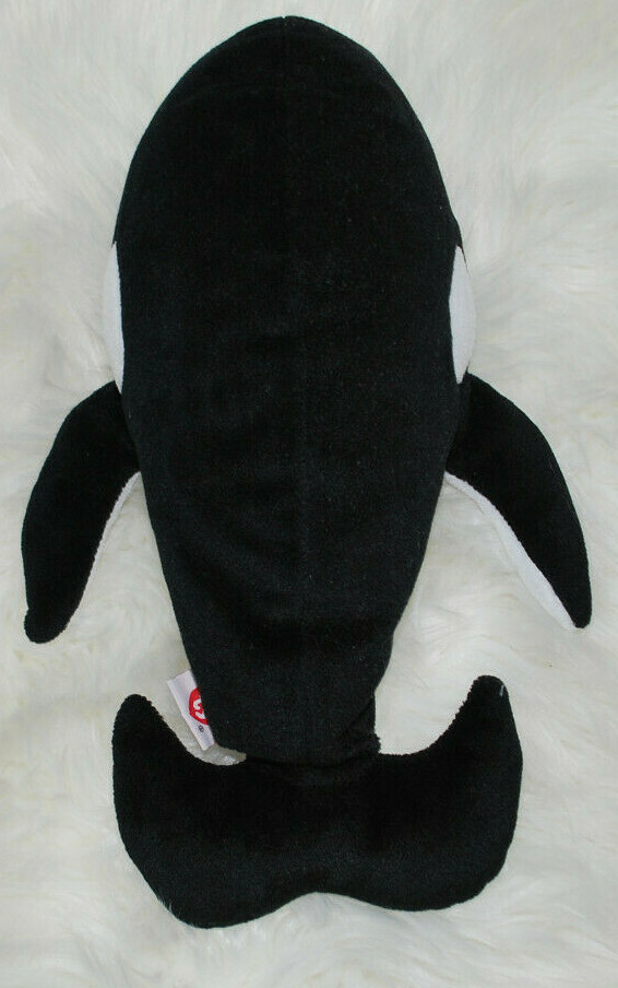 TY Pillow Pal Tide Whale 1997 Plush Toy Black White 14