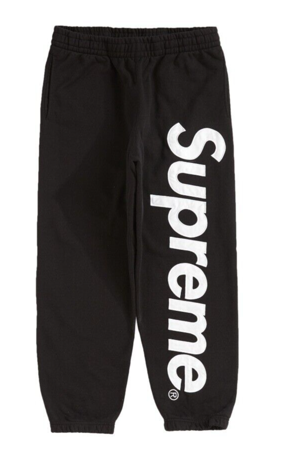 Supreme Satin Appliqué Black/Gray/Blue Sweatpants (FW22) | eBay Supreme Satin Appliqué Black/Gray/Blue Sweatpants (FW22) | eBay