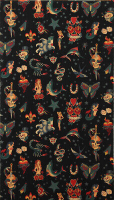 Alexander Henry TATTOO in Black 100% Cotton by the 1/2 Yard 44/45'' Wide