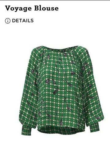 Cabi New Voyage Blouse green Fall 2023 Style #4535 Size M Was $109