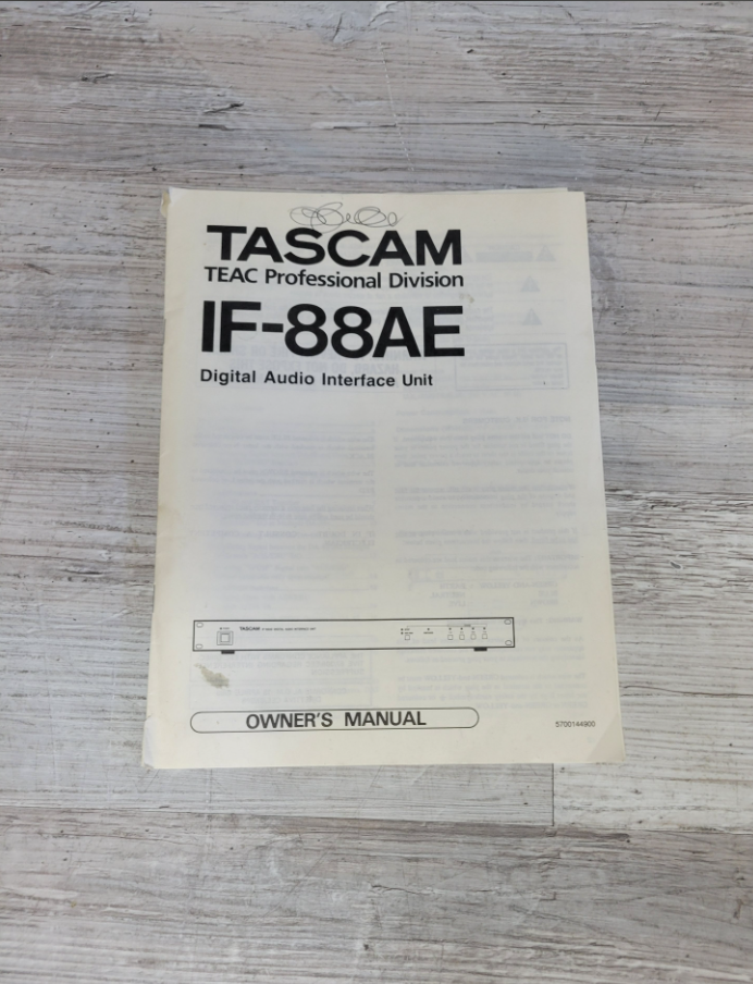 TASCAM TEAC Professional Division IF-88AE Digital Audio Interface Unit Manual