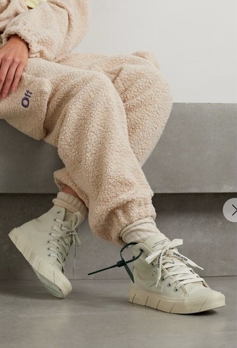 Pre-owned Off-white Final  Women High Vulcanized Logo-appliquéd Leather Sneakers Eu37 Us 7