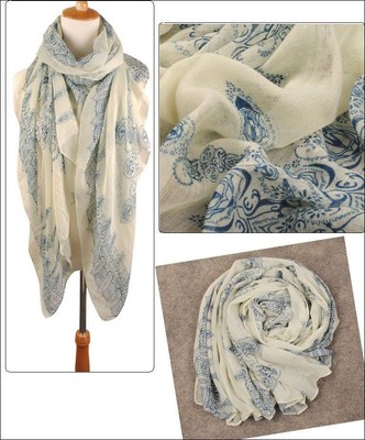 New Style Women Beige Soft Voile Long Scarf Cotton Large Wrap Shawl Scarves New Style Women Beige Soft Voile Long Scarf Cotton Large Wrap Shawl Scarves