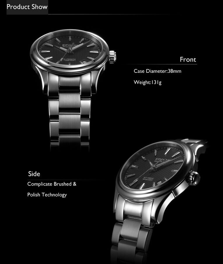 Pre-owned Epoch Men Automatic Watch Luxury Mechanical Wristwatch Luminous 10atm St2130