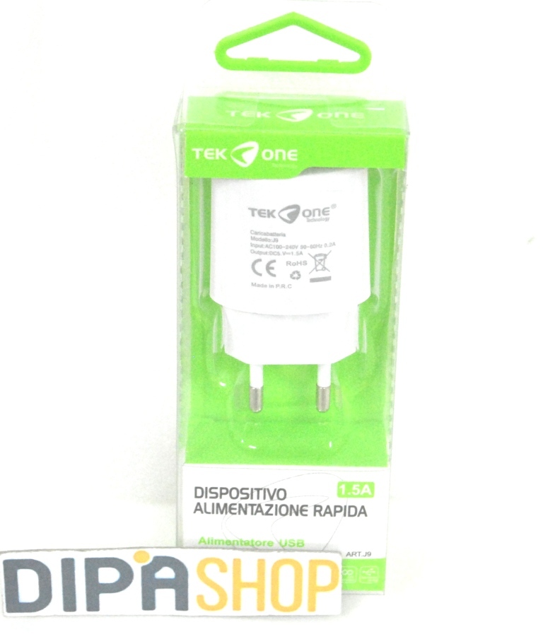 Adattatore Alimentatore Da Rete TeKone J9 Caricabatteria Usb 1.5A Bianco hsb