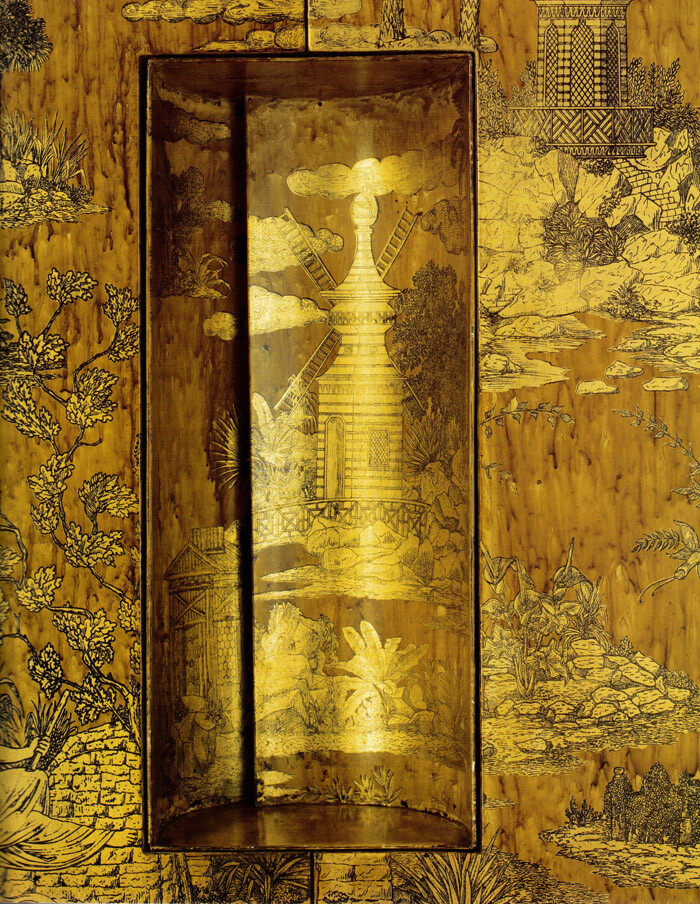 Fornasetti Trumeau Gran Coromandel Cabinet Secretary Furniture Rare Piero ITALY