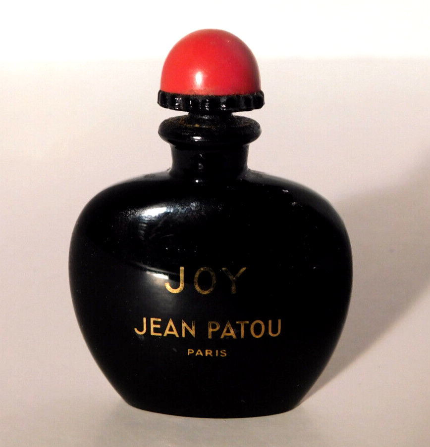 Vtg. Jean Patou Joy Perfume Black Glass Bottle w/ Red Top Dauber Empty