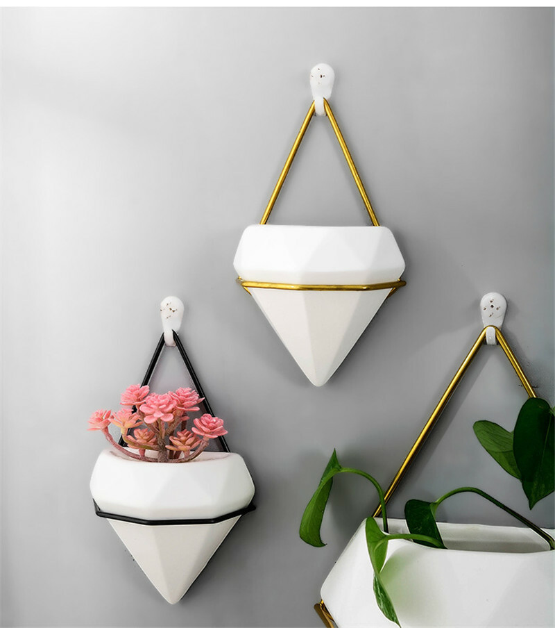 LACUISINE Wall Hanging Plant Flower Pots Planter Metal Stand Wall Arts Decor
