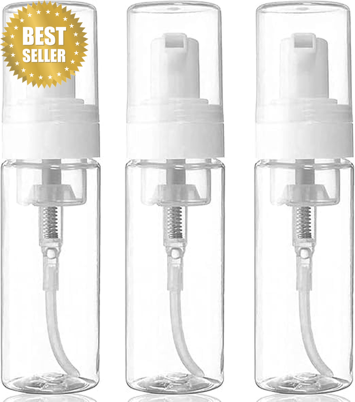 3-Pack Travel Foam Pump Bottle Empty Foaming Dispenser for Hand Soap, Shampoo, F