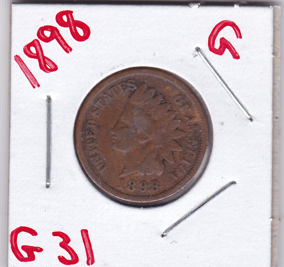 1898 INDIAN HEAD CENT in GOOD condition : stk G31