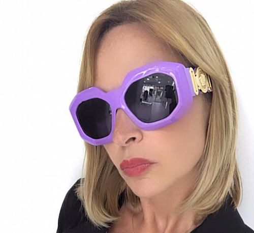 Pre-owned Versace 0ve4424u -536687 Lilac Sunglasses In Gray