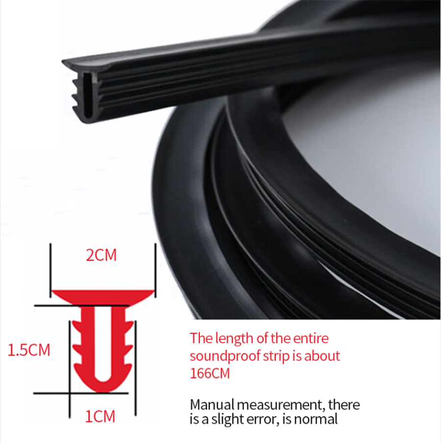 Upgrade Car Rubber Sound Seal Strip 1.6M U-Type Dashboard Edges Sealing Strip US