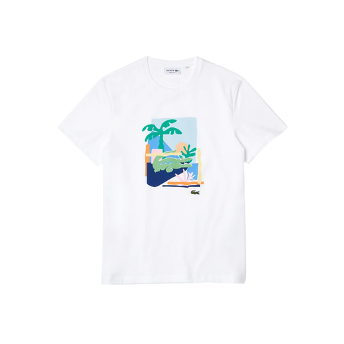 

Мужская футболка Lacoste White Palms, White/multi-colored