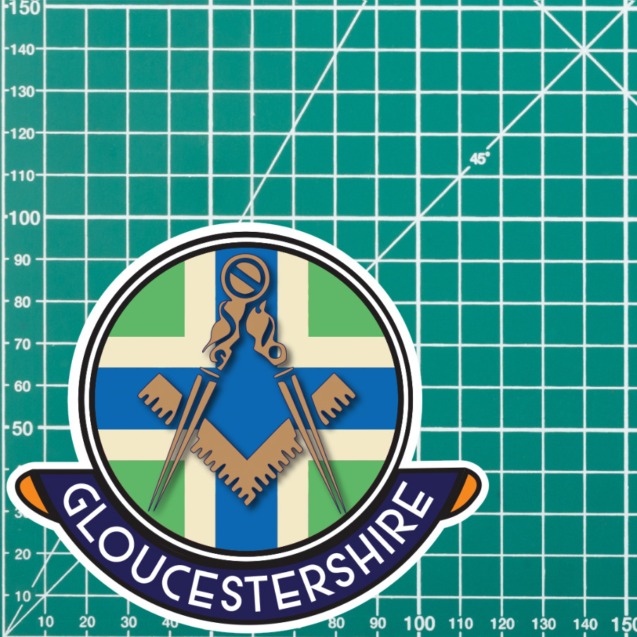 Gloucestershire Masonic Car Sticker | UV Laminated - Picture 4 of 4