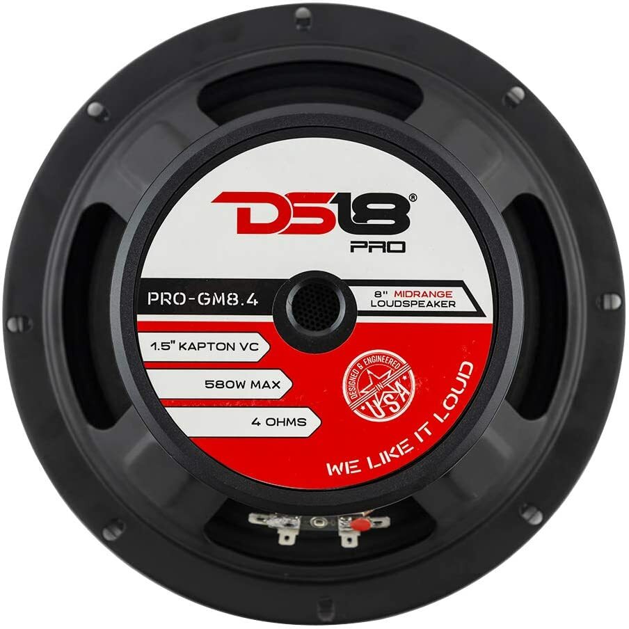 4 DS18 PRO-GM8.4 8" 2320W Midrange Loudspeaker 4-Ohm Car Audio Mid Bass Speakers