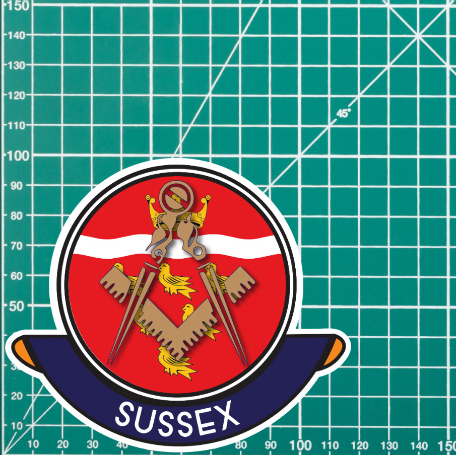 East Sussex Masonic Car Sticker | UV Laminated - Picture 4 of 4