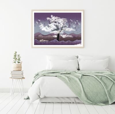 Mountains & Tree Vector Art Print Premium Poster High Quality choose sizes