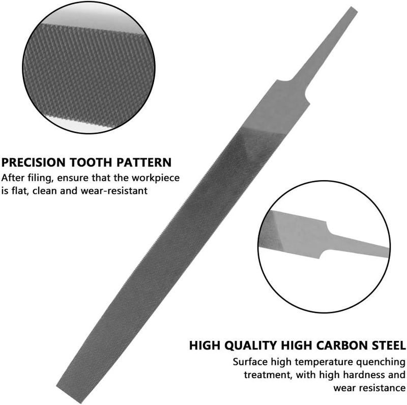 DAE Flat Medium Cut File, Double Cut Teeth, 6'' Length, Made of High Carbon teel