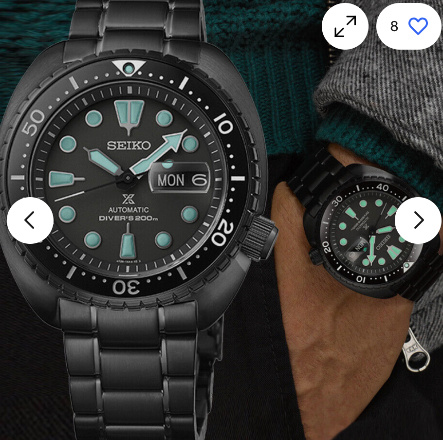 Pre-owned Seiko Srpk43 Prospex King Turtle Automatic Watch 200m Black Dial Box Tags Papers