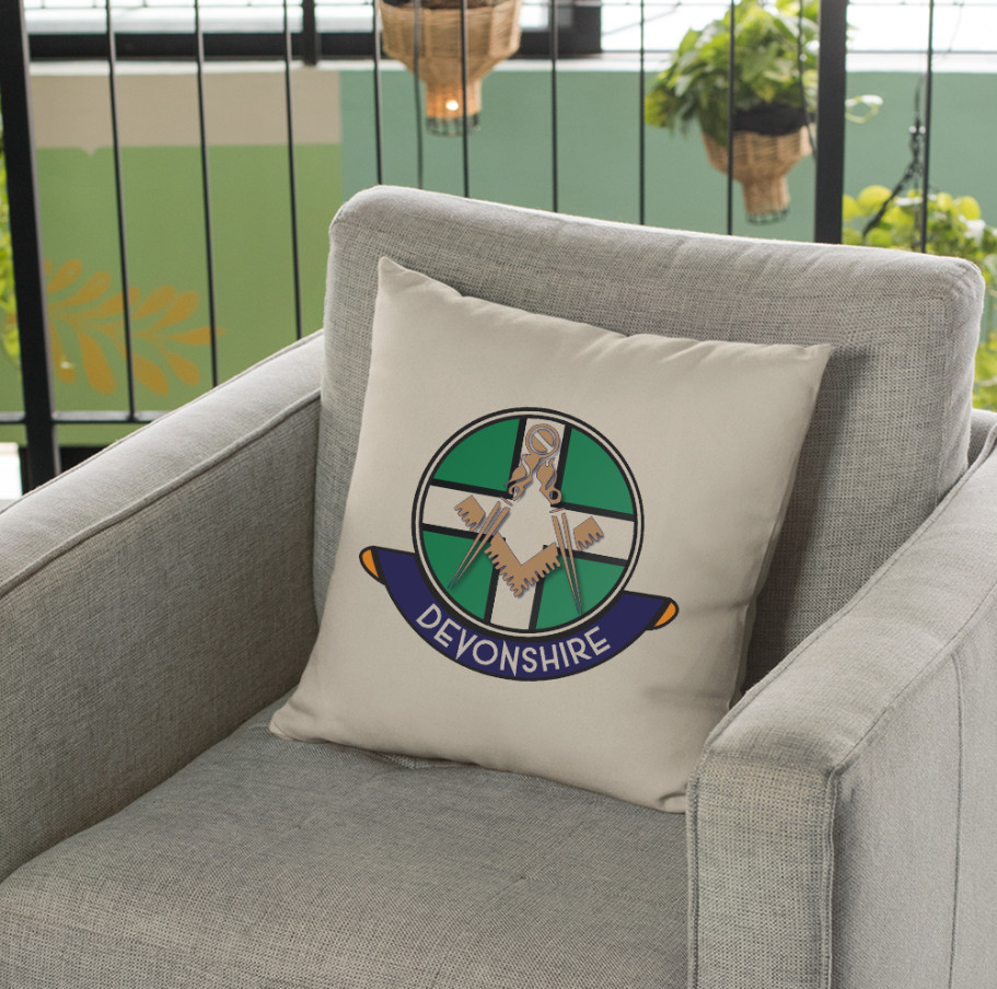Devonshire Freemasons Cushion Cover - Perfect Christmas Gift - Picture 2 of 4