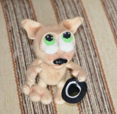 Handmade Knitted Soft Stuffed Toy Animals : Knitted cat Basik