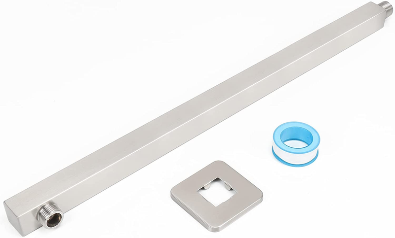 Shower Arm Rain Shower Head Extension Extender Teflon Tape Flange Brushed Nickel