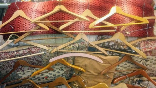 Vintage Lot of 30 Wooden Suit/Coat/Dress/Trouser Hangers *4 w/advertising