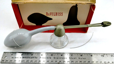 Vintage DeVilbiss Clear Glass Nose Throat Atomizer No. 15 - USA