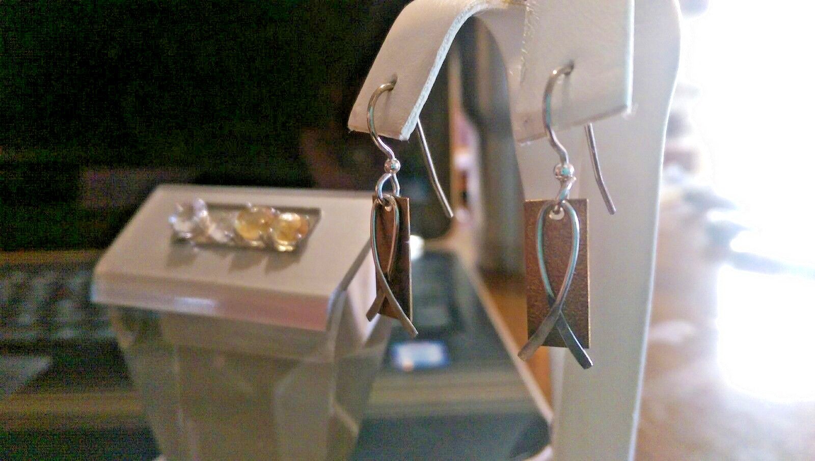 Earring Lot Emerald CZ 925 Silver Studs Filigre Hoops Cancer Ribbons Boho Wood