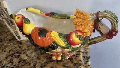 Corner Ruby Bountiful Harvest Collection Ceramic Gravy Boat ~ New 