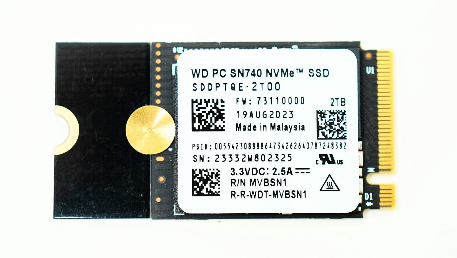 Western Digital WD SN740 2TB M.2 2242 NVMe PCIe 4x4 SSD, For Western Digital WD SN740 2TB M.2 2242 NVMe PCIe 4x4 SSD, For