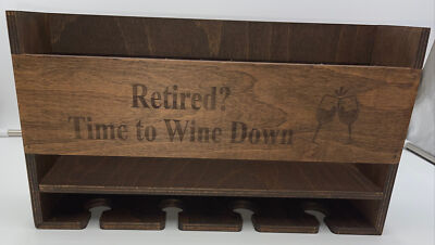 Retirement Wall Mounted Wine Rack, Bottle & Glass Holder