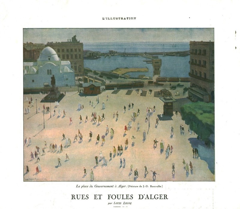 Document Ancien Rues Et Foules D'Alger 1930 Issu De Magazine