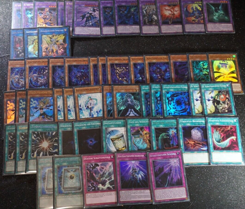 Yugioh Schattenpuppe / Shaddoll Deck (15 Extra, Staples 3x Superpolymerisation)!