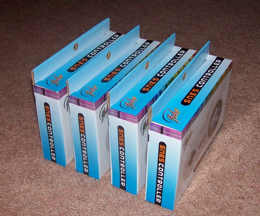 LOT x4 NEW in box original SNES controllers YOBO quality Super Pads Controller 4