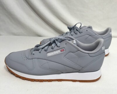 Women Reebok Classic Leather Running Shoes Sneakers Grey/White Women's Size 10